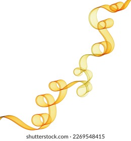 Abstract vector colorful background. Design element - wave of orange.