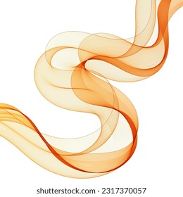 Abstract vector colorful background. Design element - wave of orange.
