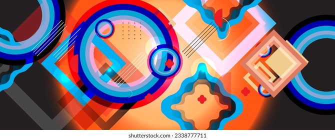 Abstract vector colorful background with dynamic shapes and elements 