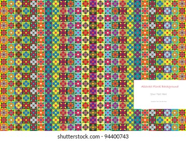 abstract vector colorful background with floral motive and place for your text