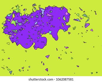 Abstract vector colorful background with random multicolored shapes.