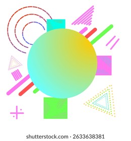 Abstract vector colorful background With several square and round shapes