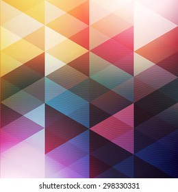Abstract Vector Colorful Background with Triangles. Futuristic Technology Design