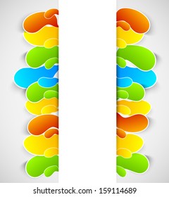 abstract vector colorful background with white vertical banner