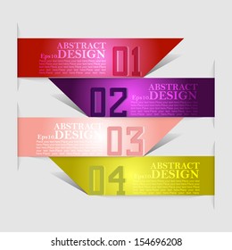 Abstract vector colorful banners set in gray color background.