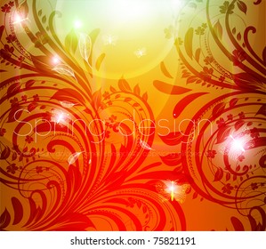 Resumen vectorial colorido primavera brillante o fondo floral de verano con flores para el diseño. 10.