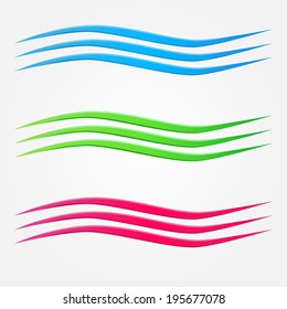 Abstract vector colorful business wave line set