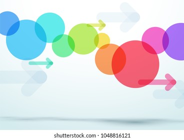 Abstract Vector Colorful Circle Arrow Background