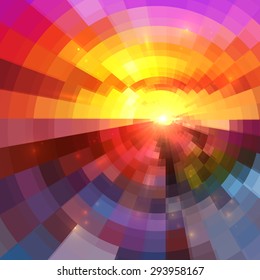 Abstract vector colorful circle technology background