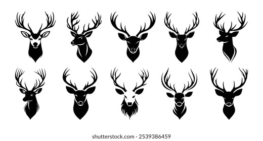 Abstrakte Vektor bunte Hirsch Tier Symbole oder Logo Design-Vorlage
