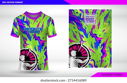 Vetor abstrato colorido modelo de design arqueiro equipe jersey conjunto de ilustração
