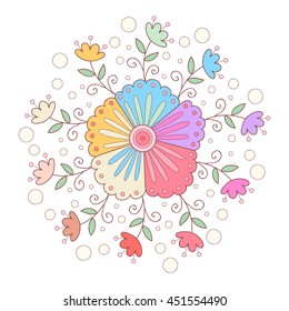 Abstract vector colorful flower.