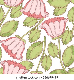 Abstract vector colorful flower seamless pattern. Cute floral background. Vector sweet illustration.