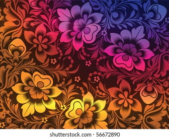 Abstract vector colorful flowers