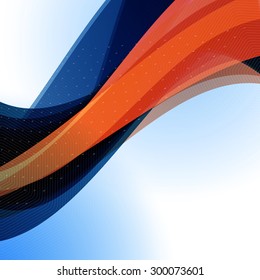Abstract Vector Colorful Futuristic Wave Background. Blue and Red Colors