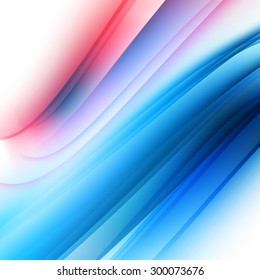 Abstract Vector Colorful Futuristic Wave Background. Blue and Red Colors