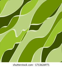 Abstract vector colorful geometric harmonic wave background in modern style for a flat design booklet, folder, or for decoration and background. green flat background stained glass