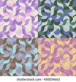 Abstract vector colorful geometric harmonic wave background in 4 colors in a modern flat style for design template booklet, folders, or for decoration and background