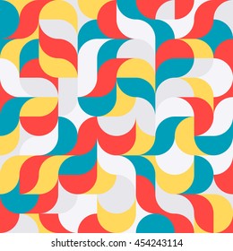 Abstract vector colorful geometric harmonic wave background in modern style for a flat pattern design booklet, folder, or for decoration and background