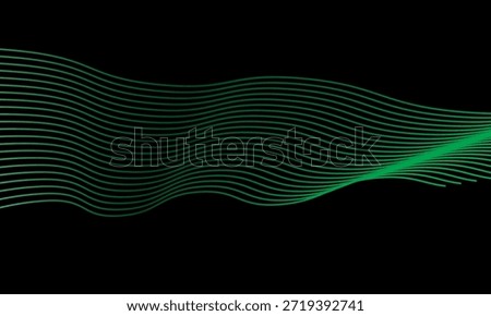Abstract vector in colorful gradations on a dark background. Modern, dynamic and futuristic wavy lines. Suitable for technology designs, digital posters, presentation backgrounds and creative graphic.