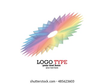 Abstract vector colorful lines illustration.  Business logo element. Vector background