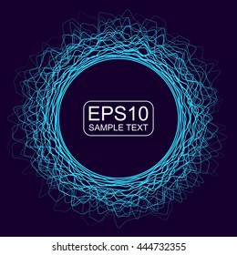 Abstract vector colorful mesh on dark background. Futuristic style card. Elegant background for banner. Chaos aesthetics.