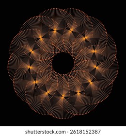 Abstract vector colorful mesh sphere on dark