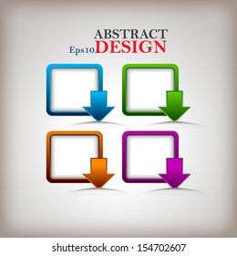 Abstract vector colorful message Labels on gray background.