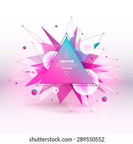 Abstract vector colorful mixed polygonal background. Summer party. Vector illustration for business, advertising, web, print. Hight quality vector wallpaper. Technology, science vector background