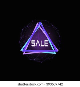 Abstract vector colorful mixed polygonal background. Sale banner. Vector illustration for business, advertising, web, print. Technology, science vector background