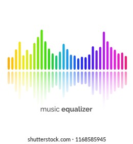 Abstract vector colorful music equalizer background. Sound visualization. Vector illustration for your graphic design.