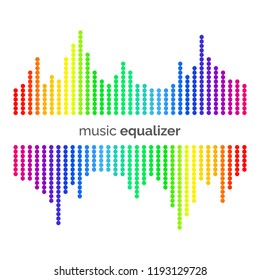 Abstract vector colorful music equalizer background. Sound visualization. Vector illustration for your graphic design.