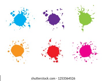 abstract vector colorful paint splatter.paint splash set. illustration vector design.