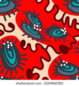 Abstract vector colorful seamless artwork with unusual pattern