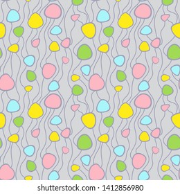 Abstract vector colorful seamless pattern. Retro hand drawn abstract organic pattern for textile, wrapping paper, prints, fabric, wallpaper, web etc.