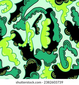 Abstract vector colorful seamless pattern with wave shapes 
