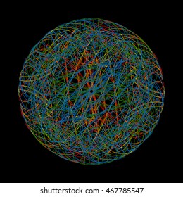 Abstract vector colorful sketch object. Decorative stylized geometric sphere.