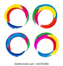 Abstract vector colorful splashes circles isolated on white background