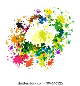 Abstract Vector Colorful Splashes on White Background