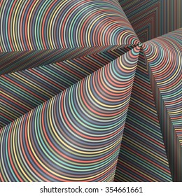 Abstract vector colorful striped background. Optical 3d illusion