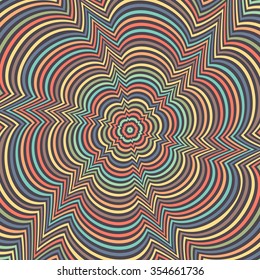 Abstract vector colorful striped background. Optical illusion