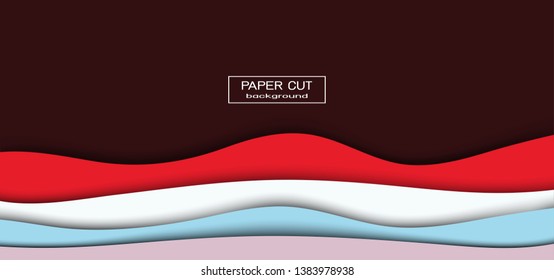 Abstract Vector colorful tone design paper cut art style template background