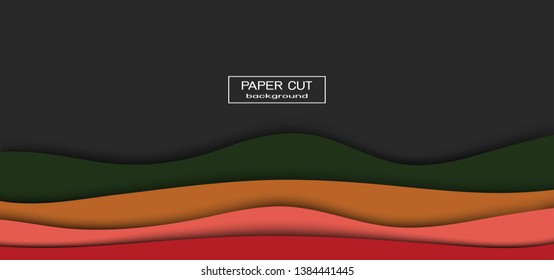 Abstract Vector colorful tone design paper cut art style template background