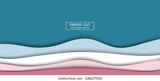 Abstract Vector colorful tone design paper cut art style template background