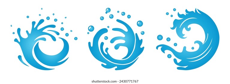 Abstract Vector Colorful Water Splashes Icon Design Template