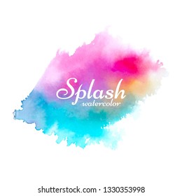 Abstract vector colorful watercolor splash design