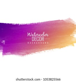 Abstract vector colorful watercolor stroke design elegant background