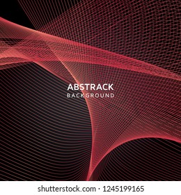Abstract vector colorful wave lines  on black background. Moving colorful lines of abstract gradient line waves background.
