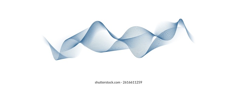 Abstract vector colorful wave lines isolated on white background for design elements in technology, modern vector.