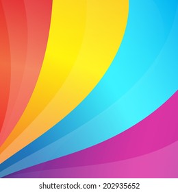 Abstract vector colorful wavy rainbow background for business presentation and creative artwork